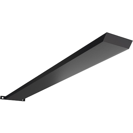 Ekena Millwork 2 1/2"W x 24"D Countertop Island Steel Heavy Duty Bracket w/ Flange, Powder Coated Black BKTM02X24IBPBL